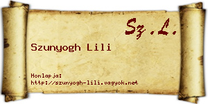 Szunyogh Lili névjegykártya