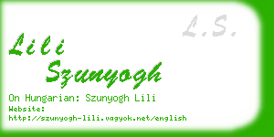 lili szunyogh business card